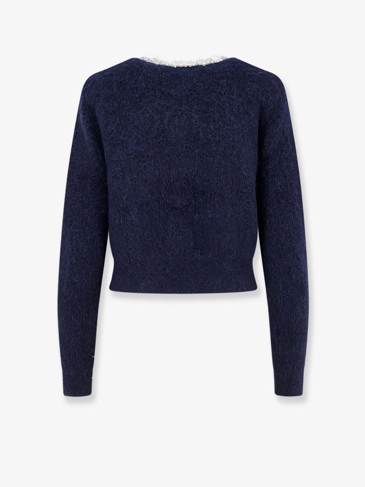 Self-Portrait Cardigan with Flower Pearl buttons - Navy