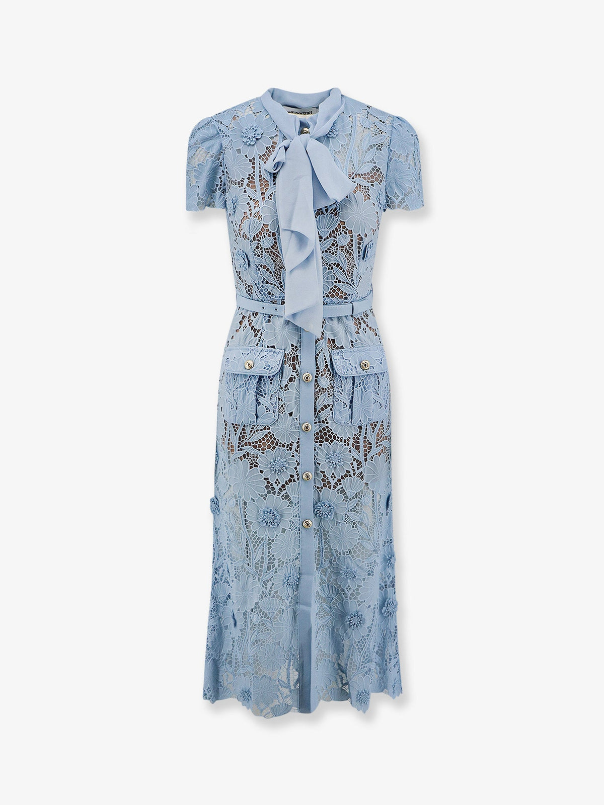 Self-Portrait Lace dress with belt - Blue