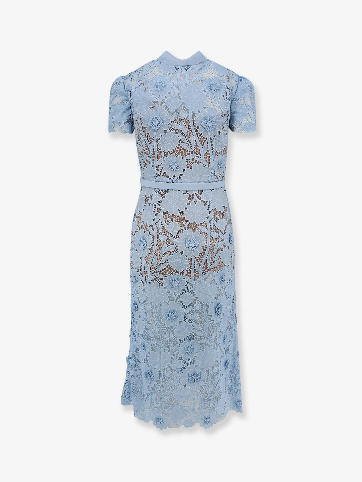 Self-Portrait Lace dress with belt - Blue