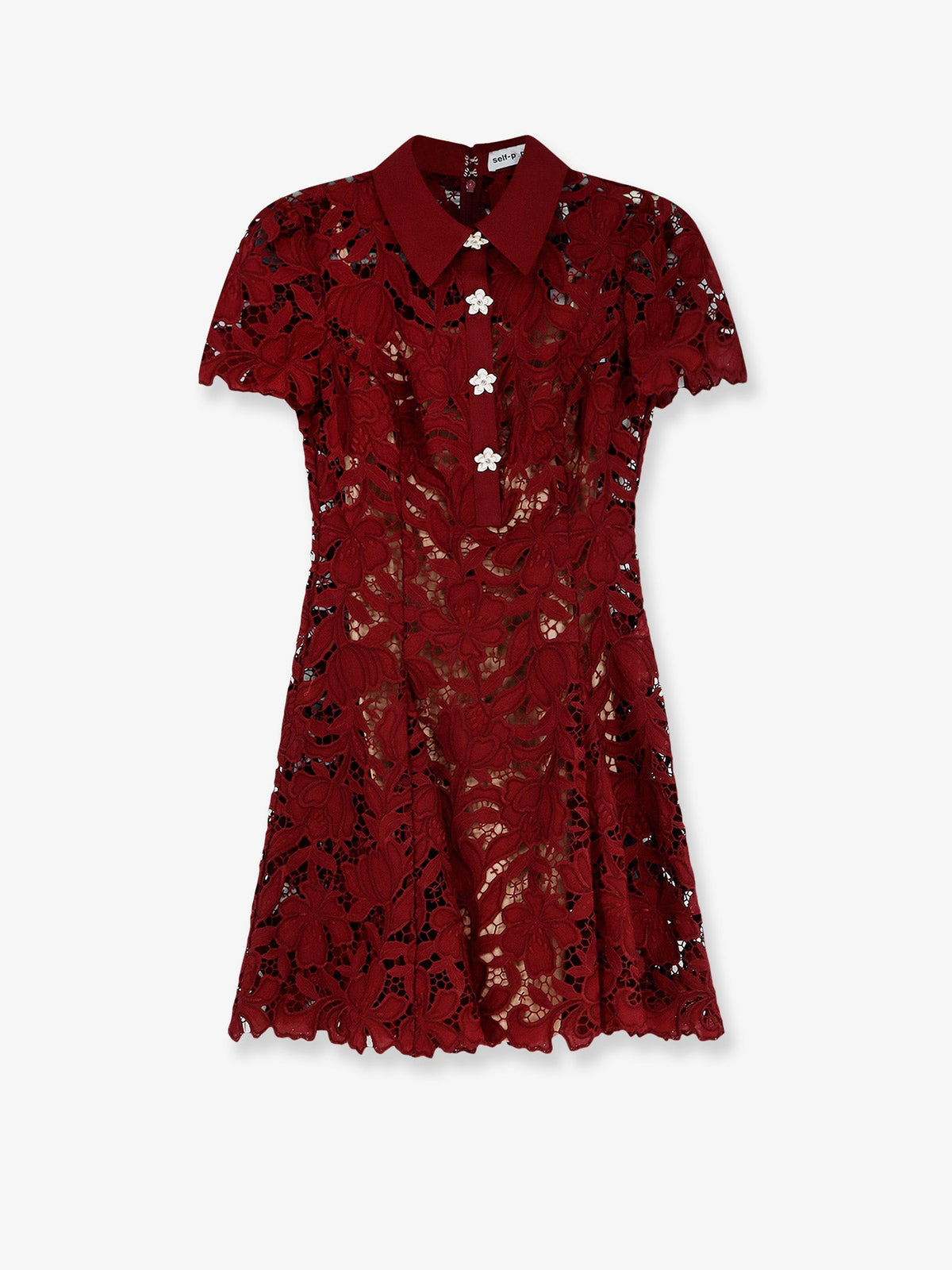 Self-Portrait Lace Mini Dress - Burgundy