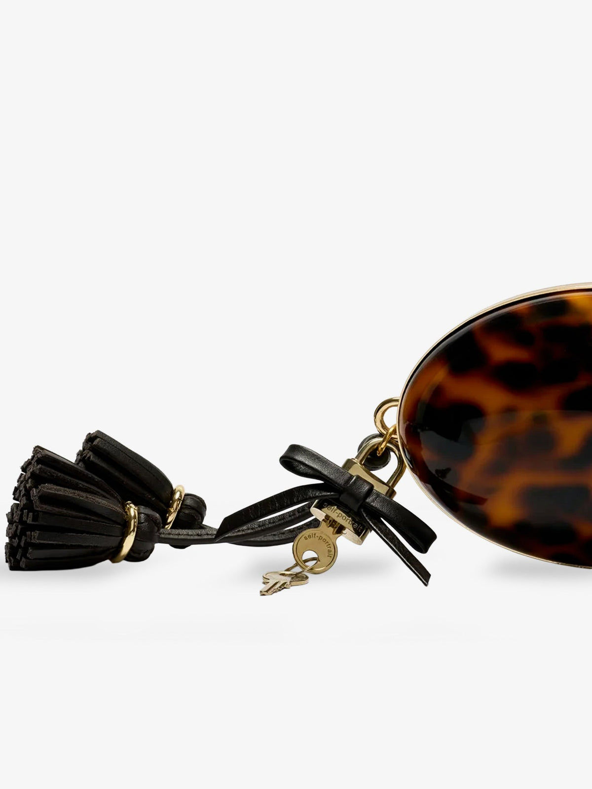 Self-Portrait Oval resin clutch bag - Brown