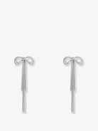 Self-Portrait Double Crystal Bow Earrings - Silver