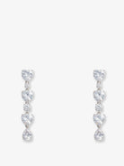 Self-Portrait Crystal Heart Tiered Earrings - Silver