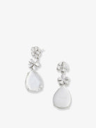 Self-Portrait Crystal Flower Tiered Earrings - Silver