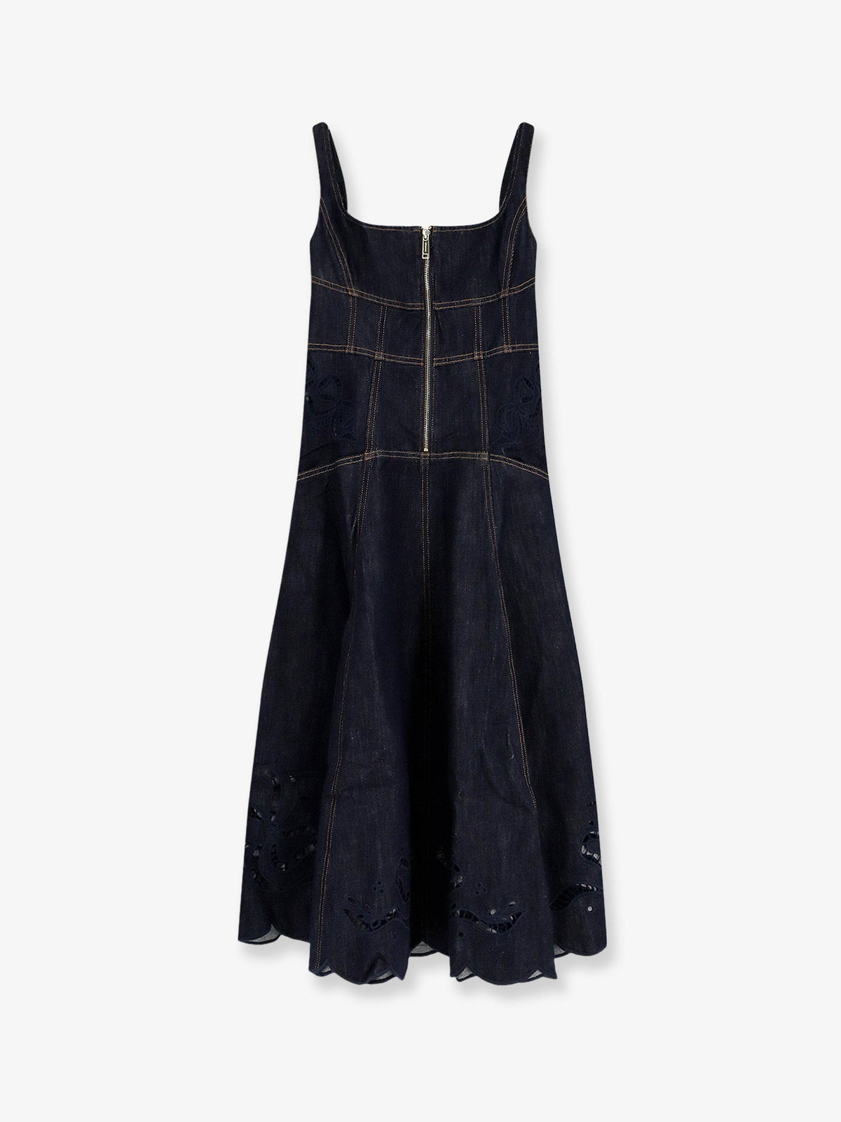 Self-Portrait Denim Midi Dress - Blue