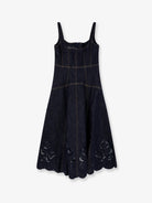Self-Portrait Denim Midi Dress - Blue