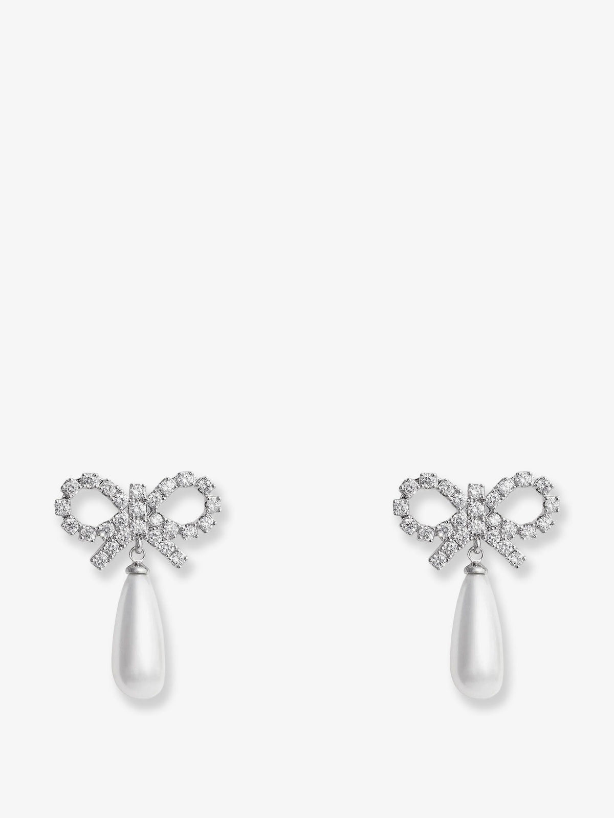 Self-Portrait Silver brass earrings - Pearl