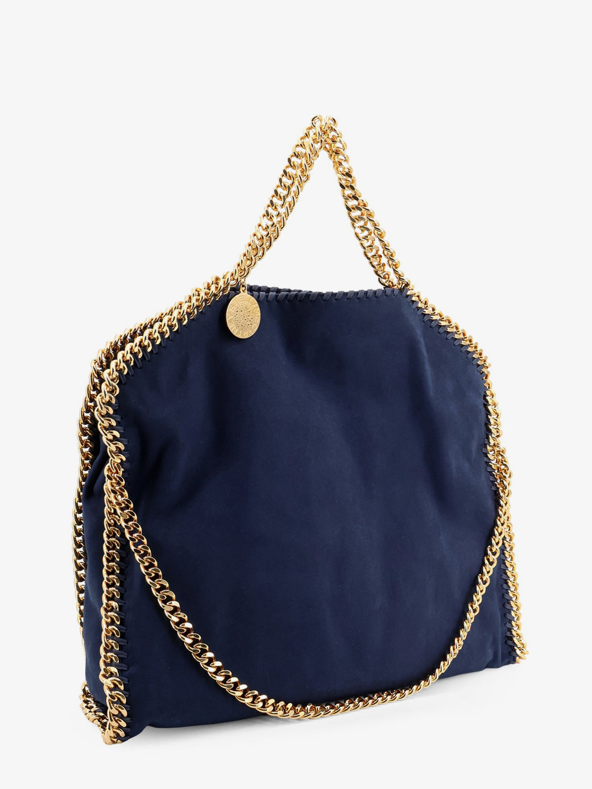 Stella McCartney Falabella alter suede shoulder bag with metal profiles - Navy