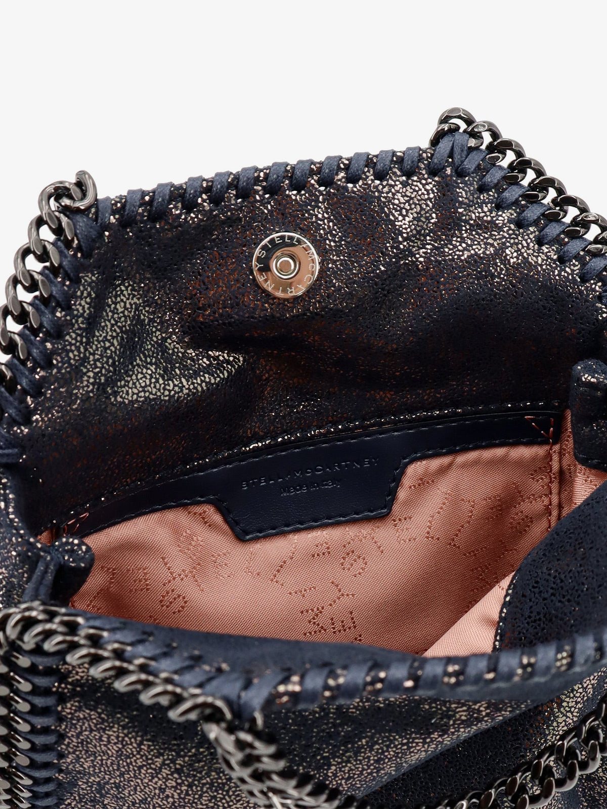 Stella McCartney Falabella Tiny Shiny Shaggy Deer crossbody bag - Darknavy
