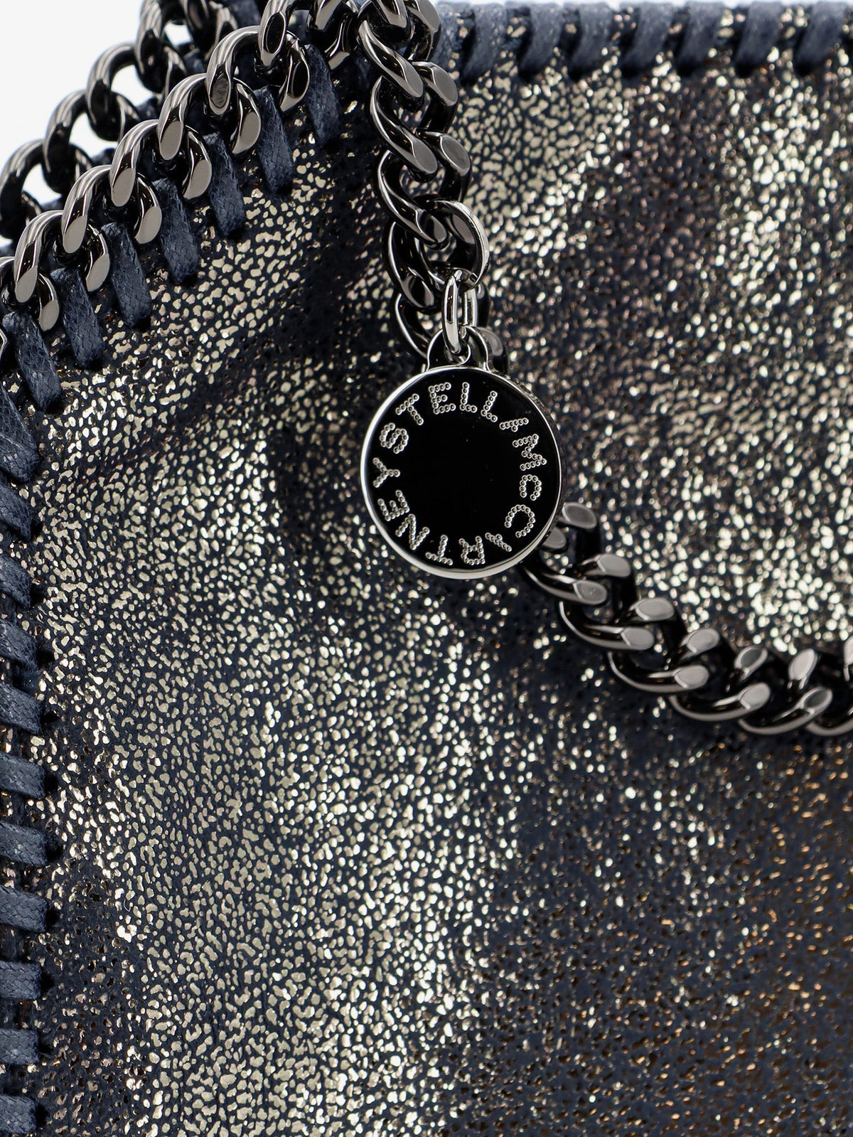 Stella McCartney Falabella Tiny Shiny Shaggy Deer crossbody bag - Darknavy