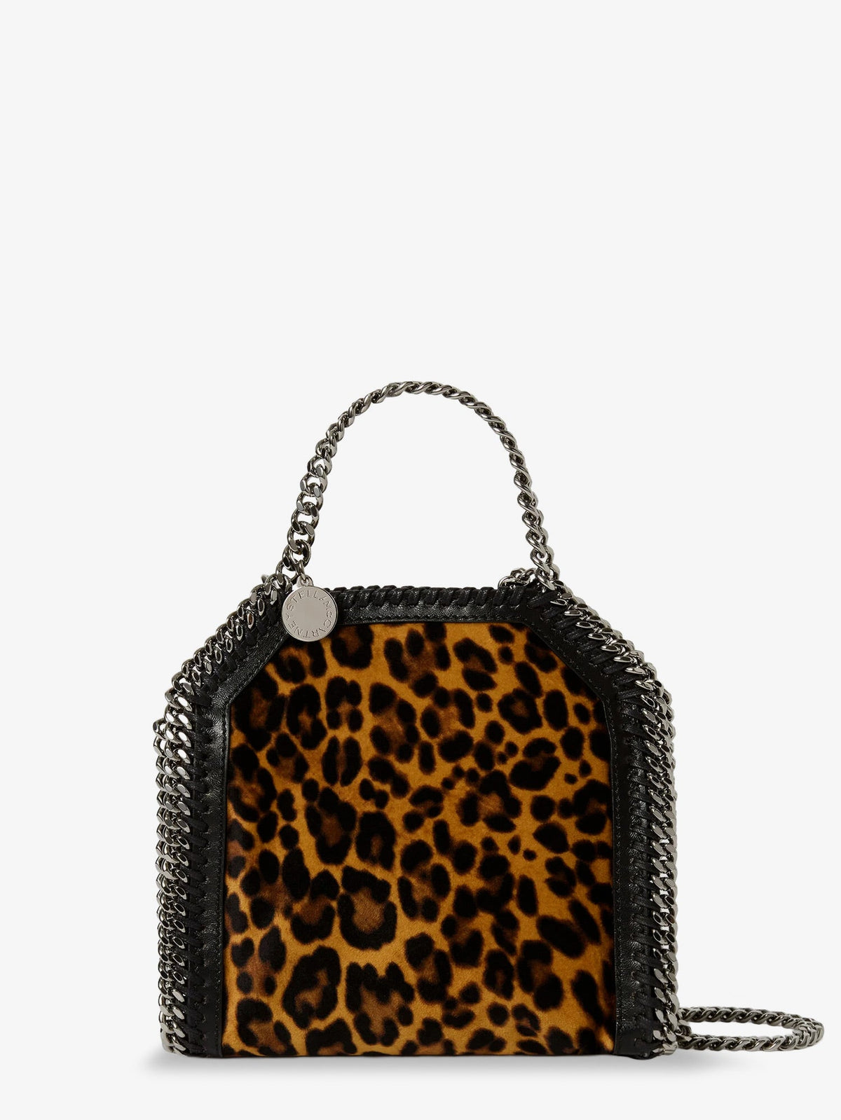 Stella McCartney Falabella Tiny Bag velvet crossbody bag with animal print - Leopard