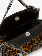 Stella McCartney Falabella Tiny Bag velvet crossbody bag with animal print - Leopard