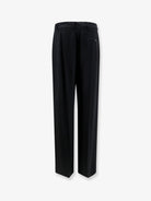 Stella McCartney Pleated Straight Satin Trousers - Black
