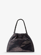 Stella McCartney Falabella Eco Shiny Dotted Chamois Fabric Shoulder Bag - Darknavy