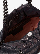 Stella McCartney Falabella Eco Shiny Dotted Chamois Fabric Shoulder Bag - Darknavy