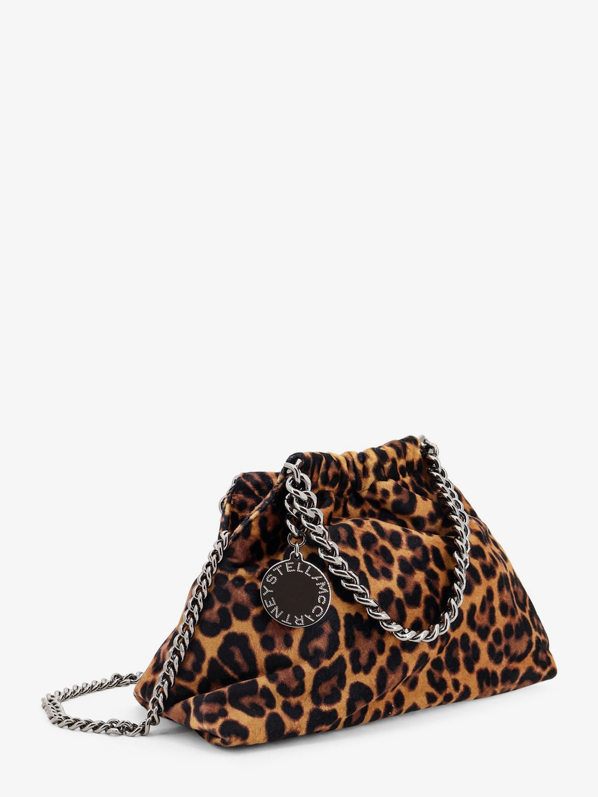 Stella McCartney Falabella Mini leopard print velvet crossbody bag