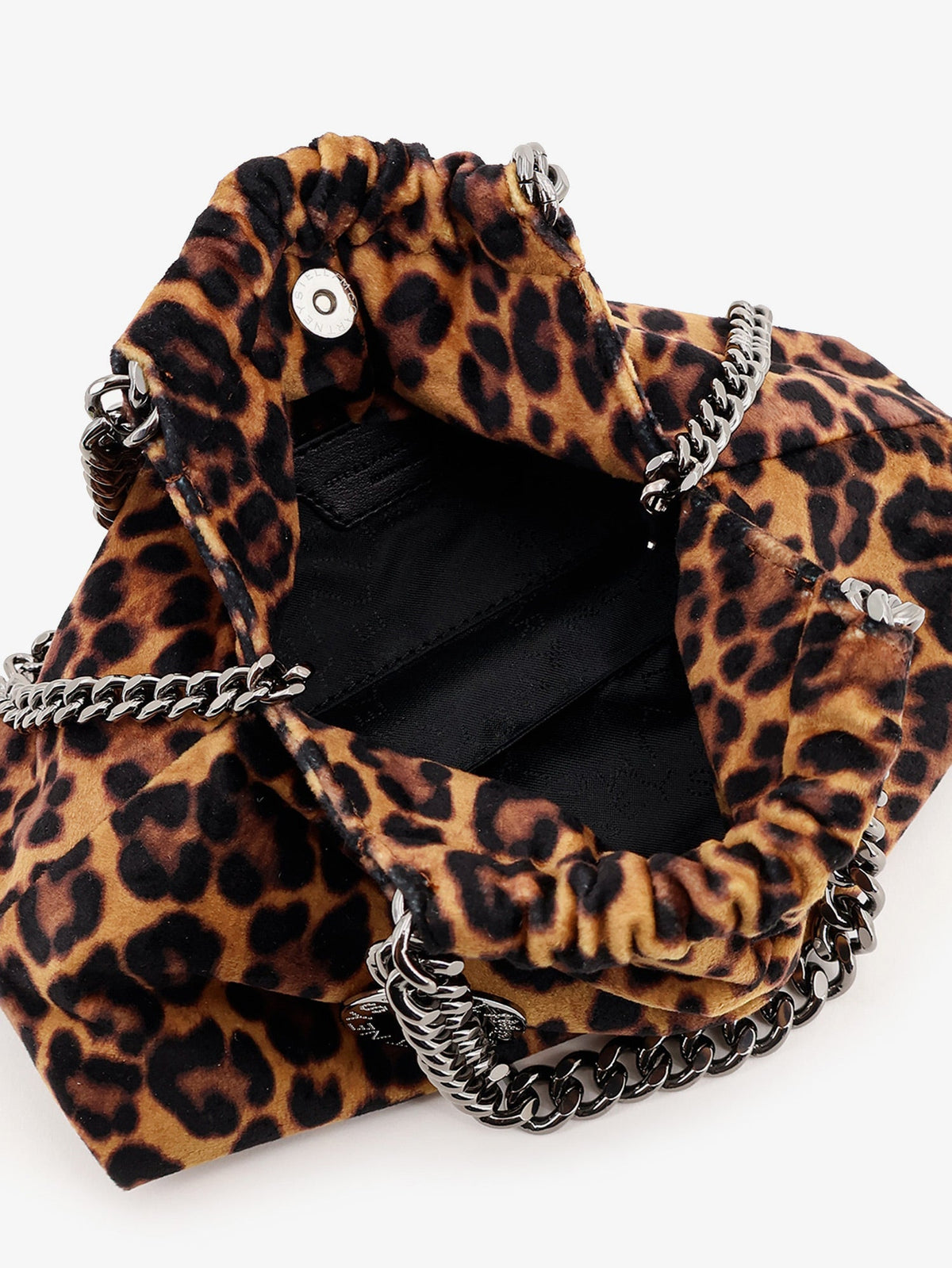 Stella McCartney Falabella Mini leopard print velvet crossbody bag