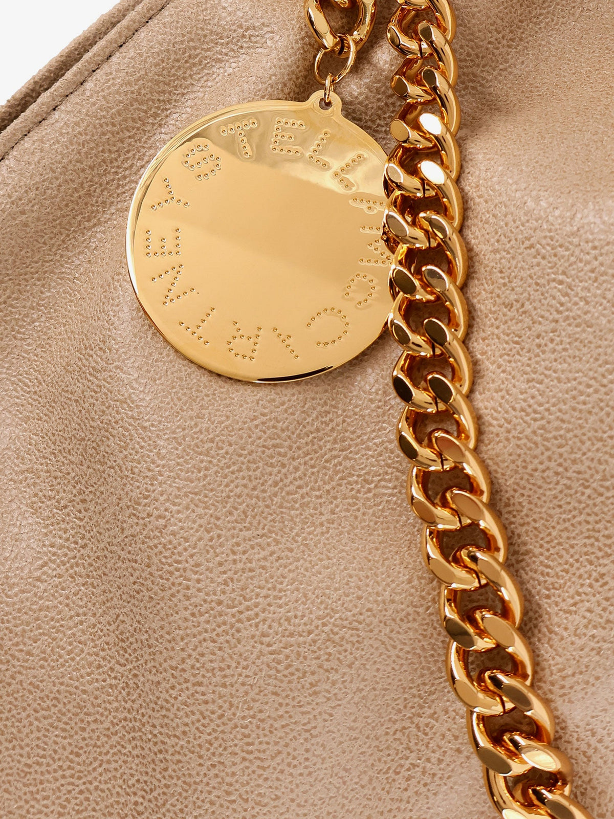 Stella McCartney Falabella shoulder bag with metal drawstring - Butter/Cream