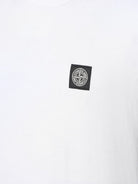 Stone Island Cotton T-shirt with front logo patch - White