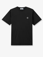 Stone Island Cotton T-shirt with front logo patch - Black
