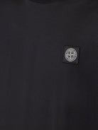 Stone Island Cotton T-shirt with front logo patch - Black