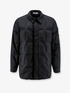 Stone Island Garment Dyed Crinkle Reps NY  recycled nylon down jacket with side logo patch - Black