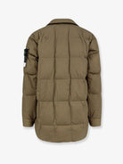Stone Island Garment Dyed Crinkle Reps NY recycled nylon down jacket with side logo patch - Military Green