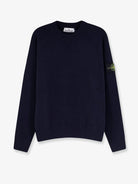 Stone Island Cotton sweater with side logo patch - Navy Blue