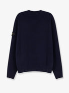 Stone Island Cotton sweater with side logo patch - Navy Blue