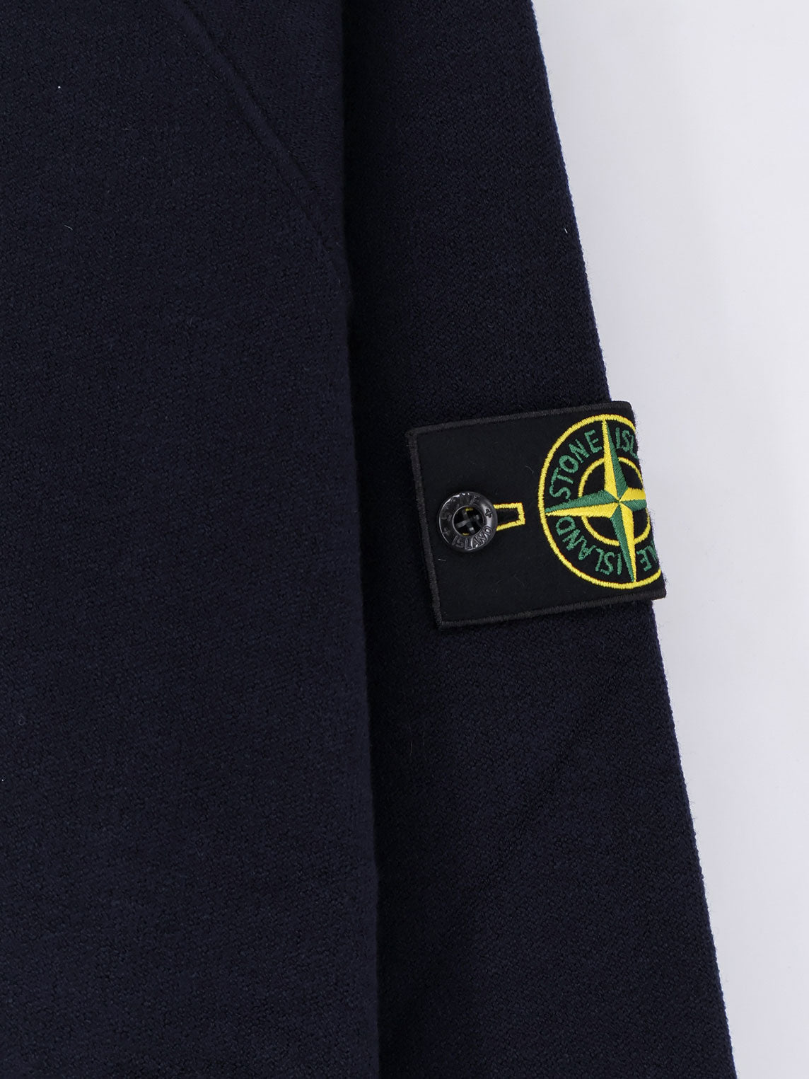 Stone Island Cotton sweater with side logo patch - Navy Blue