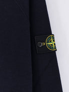 Stone Island Cotton sweater with side logo patch - Navy Blue