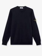 Stone Island Wool sweater with side logo patch - Navy Blue