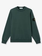 Stone Island Cotton sweatshirt with side logo patch - Dark Green