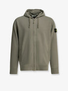 Stone Island Organic cotton sweatshirt with lateral Logo patch - Military Green