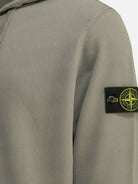 Stone Island Organic cotton sweatshirt with lateral Logo patch - Military Green