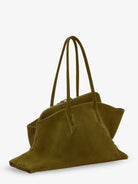 The Attico La Passeggiata suede shoulder bag - Khaki