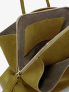 The Attico La Passeggiata suede shoulder bag - Khaki