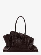 The Attico La Passeggiata Medium croc-effect leather shoulder bag - Coffee