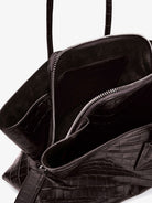 The Attico La Passeggiata Medium croc-effect leather shoulder bag - Coffee