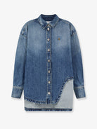 The Attico Bomber blue denim shirt - Skyblue