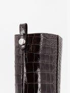 The Attico Lea boots in leather with crocodile print - Darkbrown