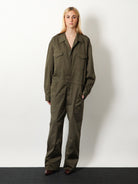 The Frankie Shop Ardea cotton jumpsuit - Darkolive