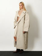 The Frankie Shop Riva cotton blend trench coat - Lightbeige
