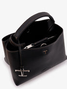 Tod's Micro leather crossbody bag with iconic stitching on the front - Nero