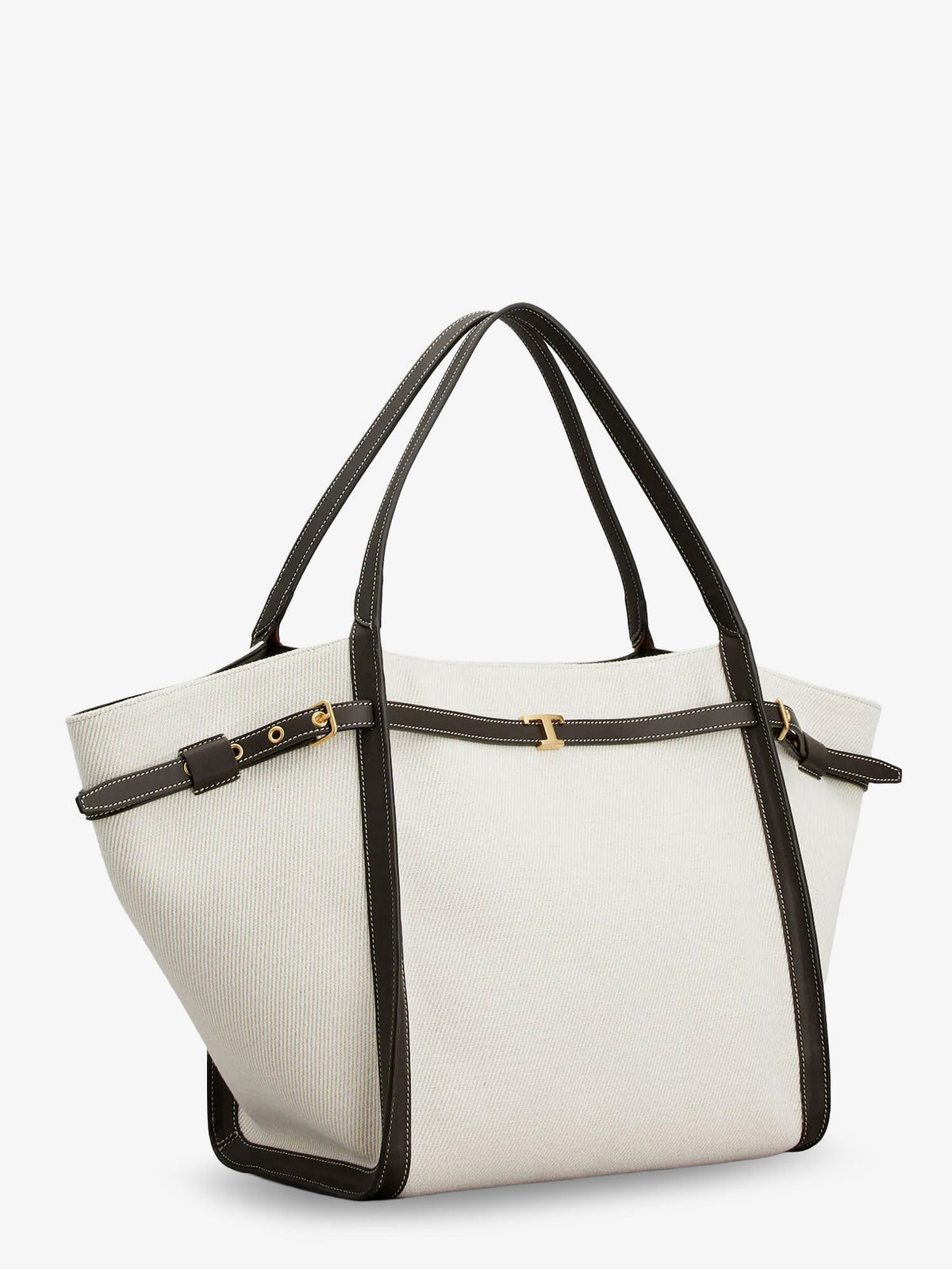 Tod's Tim canvas and leather Medium Shopping Bag - Bianco