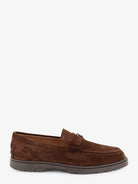Tod's Suede loafers with metal logo - Marrone