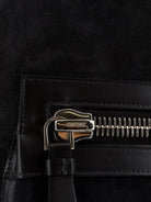 Tom Ford Suede backpack with maxi zip on the front - Charcoal Grey