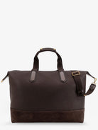 Tom Ford Leather travel bag with suede inserts - Chocolate