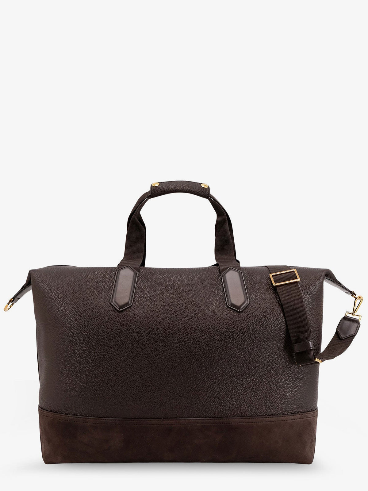 Tom Ford Leather travel bag with suede inserts - Chocolate
