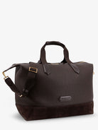 Tom Ford Leather travel bag with suede inserts - Chocolate